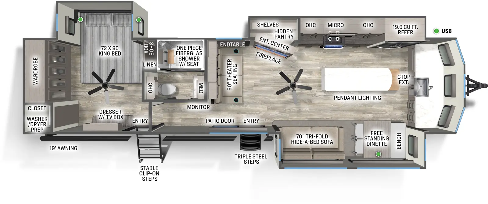 Sandpiper Destination 402FK Floorplan